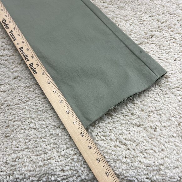 Risen Jeans Womens 28 Green Denim Mid Rise Straight Leg Raw Hem Normcore Basic - Picture 11 of 11